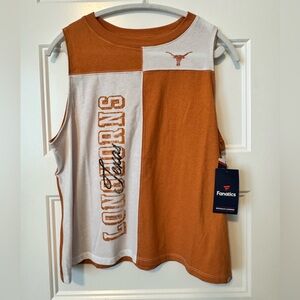 NWT Fanatics Burnt Orange and White Longhorns Colorblock Tank Extra Large